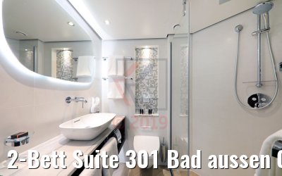 2-Bett Suite 301 Bad aussen Oriondeck MS Anna Katharina