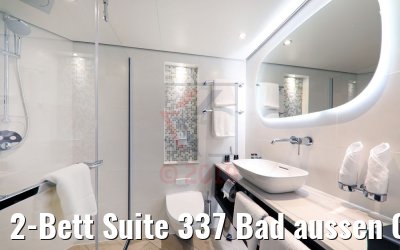 2-Bett Suite 337 Bad aussen Oriondeck MS Anna Katharina