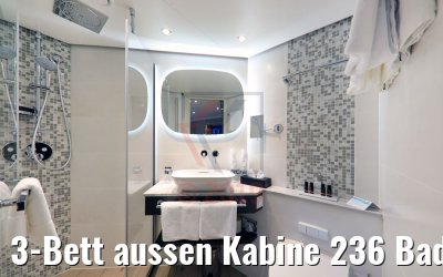 3-Bett aussen Kabine 236 Bad Saturndeck MS Anna Katharina