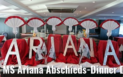MS Ariana Abschieds-Dinner Deko Panorama-Restaurant