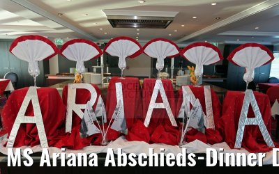 MS Ariana Abschieds-Dinner Deko Panorama-Restaurant