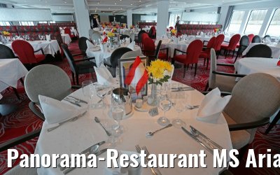 Panorama-Restaurant MS Ariana mit Dekoration Oesterreich 29.03.2015