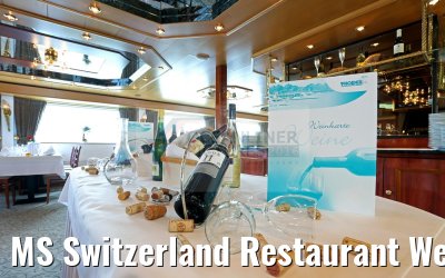 MS Switzerland Restaurant Weinkarte auf Tisch