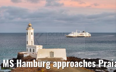 MS Hamburg approaches Praia, Santiago, Cape Verde 17.02.2025