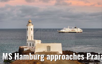 MS Hamburg approaches Praia, Santiago, Cape Verde 17.02.2025