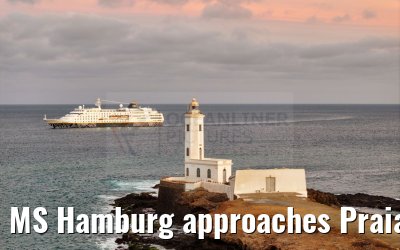 MS Hamburg approaches Praia, Santiago, Cape Verde 17.02.2025