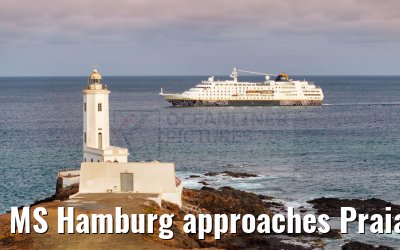 MS Hamburg approaches Praia, Santiago, Cape Verde 17.02.2025