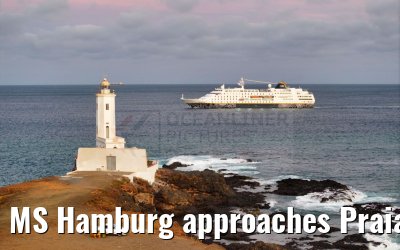 MS Hamburg approaches Praia, Santiago, Cape Verde 17.02.2025