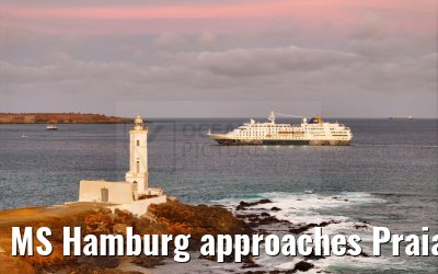 MS Hamburg approaches Praia, Santiago, Cape Verde 17.02.2025