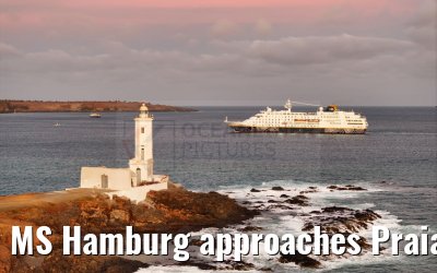 MS Hamburg approaches Praia, Santiago, Cape Verde 17.02.2025