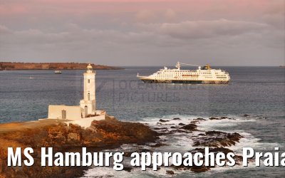 MS Hamburg approaches Praia, Santiago, Cape Verde 17.02.2025