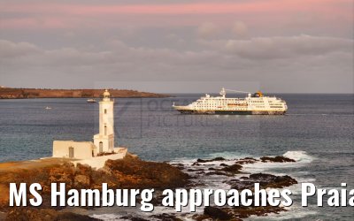 MS Hamburg approaches Praia, Santiago, Cape Verde 17.02.2025