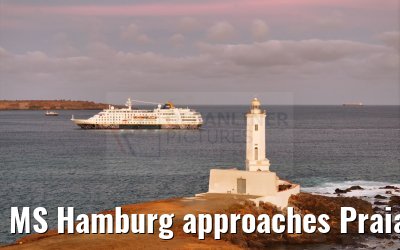 MS Hamburg approaches Praia, Santiago, Cape Verde 17.02.2025