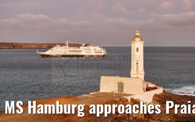 MS Hamburg approaches Praia, Santiago, Cape Verde 17.02.2025