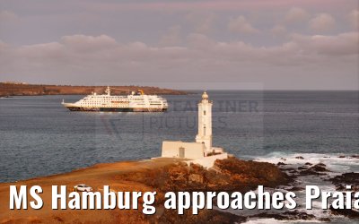 MS Hamburg approaches Praia, Santiago, Cape Verde 17.02.2025
