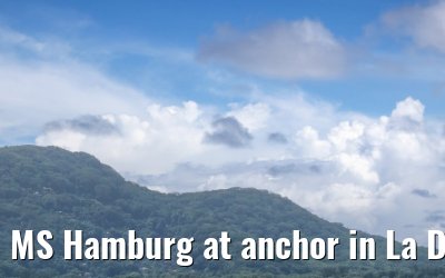 MS Hamburg at anchor in La Digue, Seychelles 24.02.2026