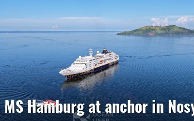 MS Hamburg at anchor in Nosy Be, Madagascar
