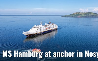 MS Hamburg at anchor in Nosy Be, Madagascar