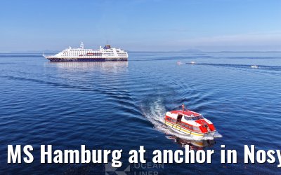 MS Hamburg at anchor in Nosy Be, Madagascar