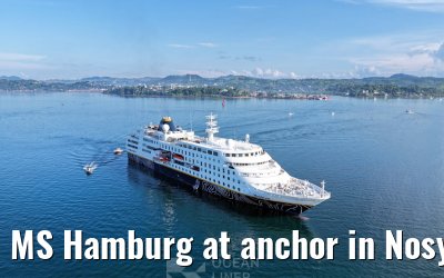 MS Hamburg at anchor in Nosy Be, Madagascar