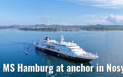 MS Hamburg at anchor in Nosy Be, Madagascar