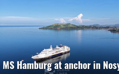 MS Hamburg at anchor in Nosy Be, Madagascar