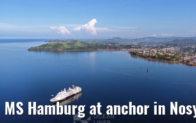 MS Hamburg at anchor in Nosy Be, Madagascar