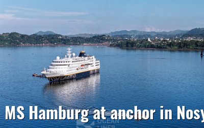 MS Hamburg at anchor in Nosy Be, Madagascar