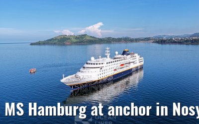 MS Hamburg at anchor in Nosy Be, Madagascar