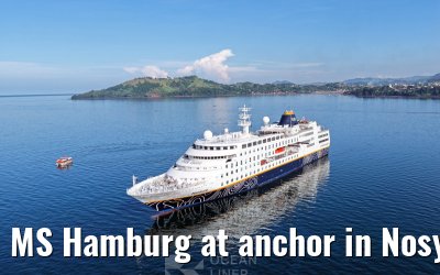MS Hamburg at anchor in Nosy Be, Madagascar