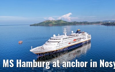 MS Hamburg at anchor in Nosy Be, Madagascar