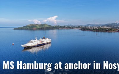 MS Hamburg at anchor in Nosy Be, Madagascar