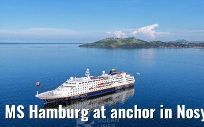MS Hamburg at anchor in Nosy Be, Madagascar