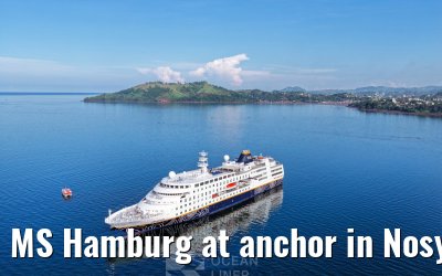 MS Hamburg at anchor in Nosy Be, Madagascar
