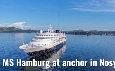 MS Hamburg at anchor in Nosy Be, Madagascar