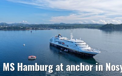 MS Hamburg at anchor in Nosy Be, Madagascar
