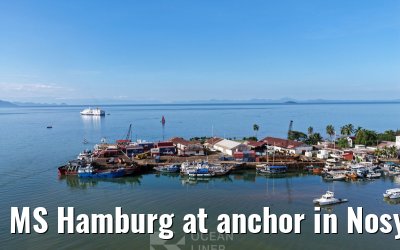 MS Hamburg at anchor in Nosy Be, Madagascar