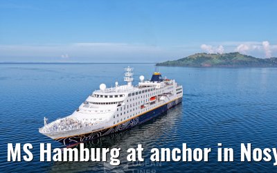 MS Hamburg at anchor in Nosy Be, Madagascar
