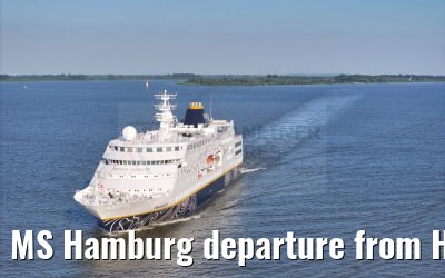 MS Hamburg departure from Hamburg, Elbe river 25.06.2024