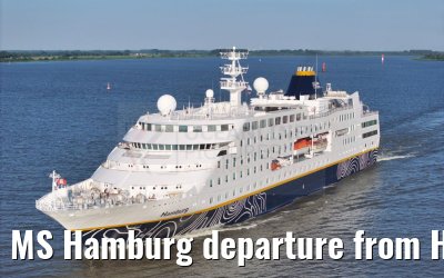 MS Hamburg departure from Hamburg, Elbe river 25.06.2024