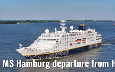 MS Hamburg departure from Hamburg, Elbe river 25.06.2024