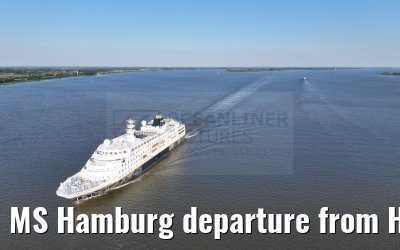 MS Hamburg departure from Hamburg, Elbe river 25.06.2024