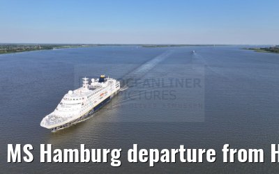 MS Hamburg departure from Hamburg, Elbe river 25.06.2024