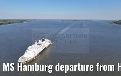 MS Hamburg departure from Hamburg, Elbe river 25.06.2024