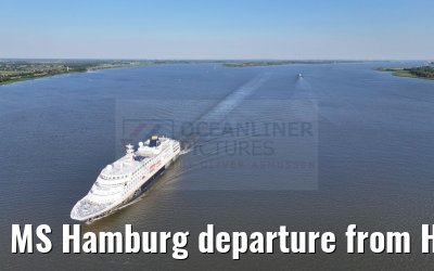 MS Hamburg departure from Hamburg, Elbe river 25.06.2024