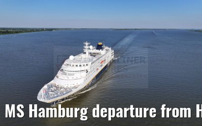 MS Hamburg departure from Hamburg, Elbe river 25.06.2024