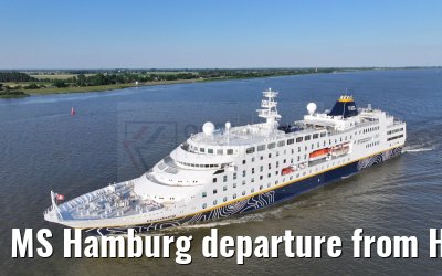 MS Hamburg departure from Hamburg, Elbe river 25.06.2024