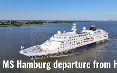MS Hamburg departure from Hamburg, Elbe river 25.06.2024