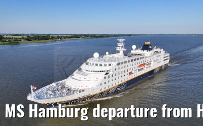 MS Hamburg departure from Hamburg, Elbe river 25.06.2024