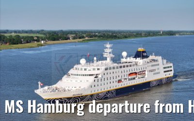 MS Hamburg departure from Hamburg, Elbe river 25.06.2024
